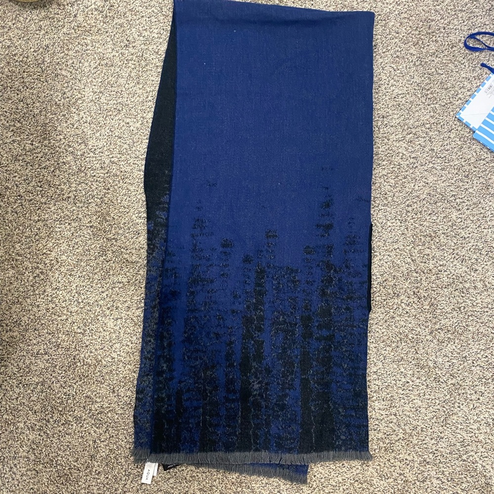 Aqua Reversible Blue and Gray Scarf